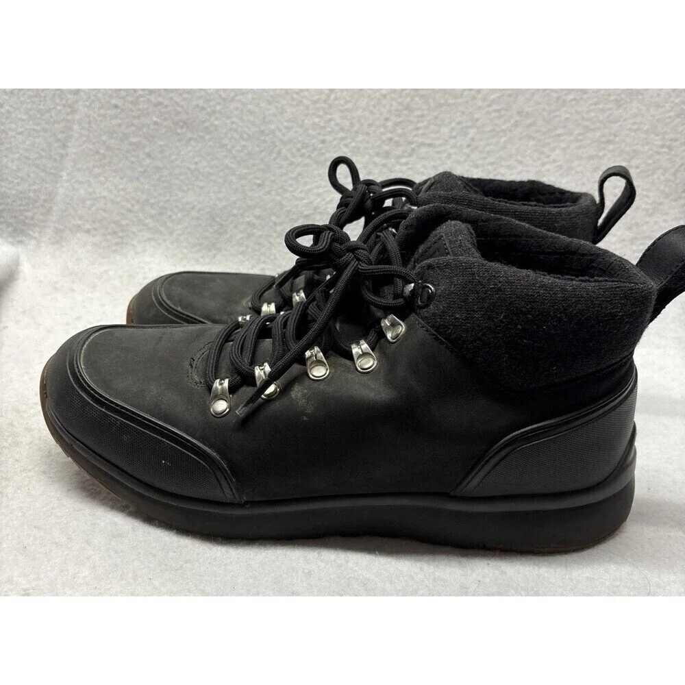 UGG Olivert Grizzly Black Waterproof Leather Hiker Snow Boots Shoes Mens 9.5